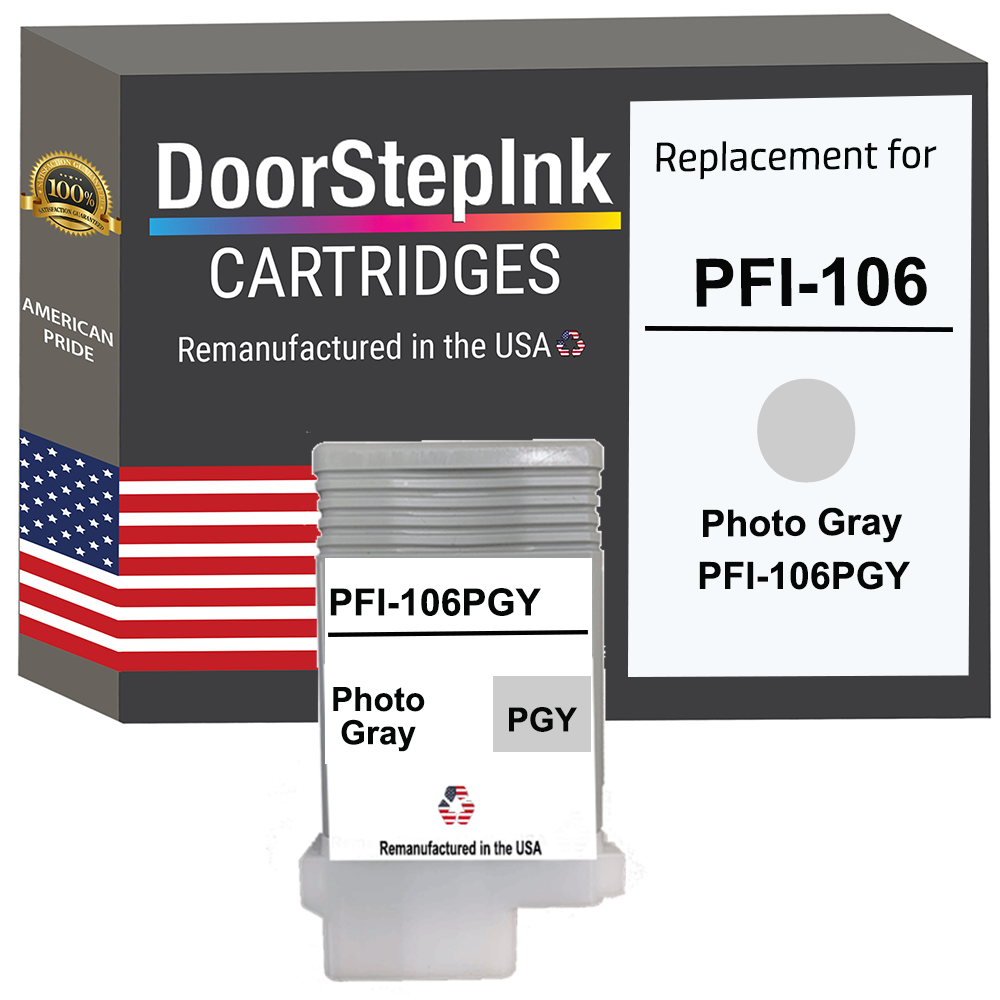 DoorStepInk Brand for Canon PFI-106 130mL Photo Gray Remanufactured in the USA Ink Cartridge