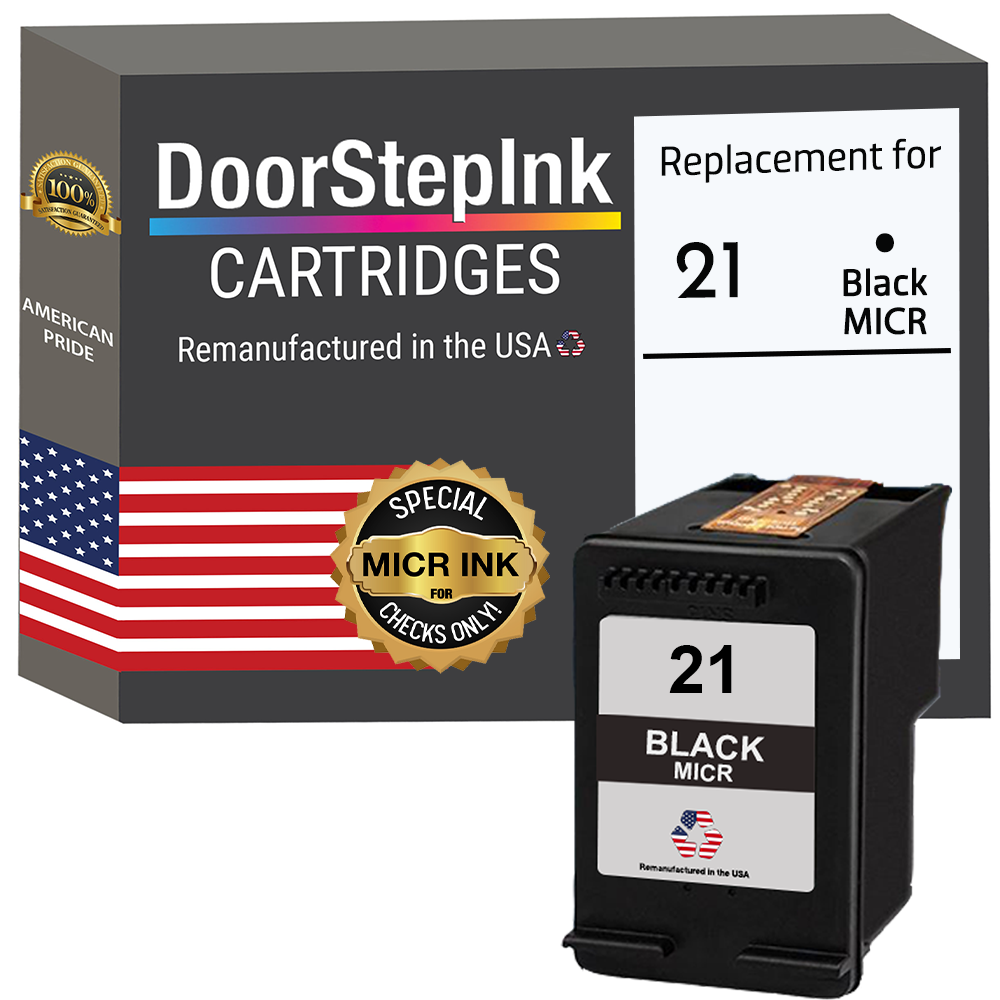 DoorStepInk Brand for HP 21 C9351AN Black MICR Remanufactured in the USA Ink Cartridges, C9351AN