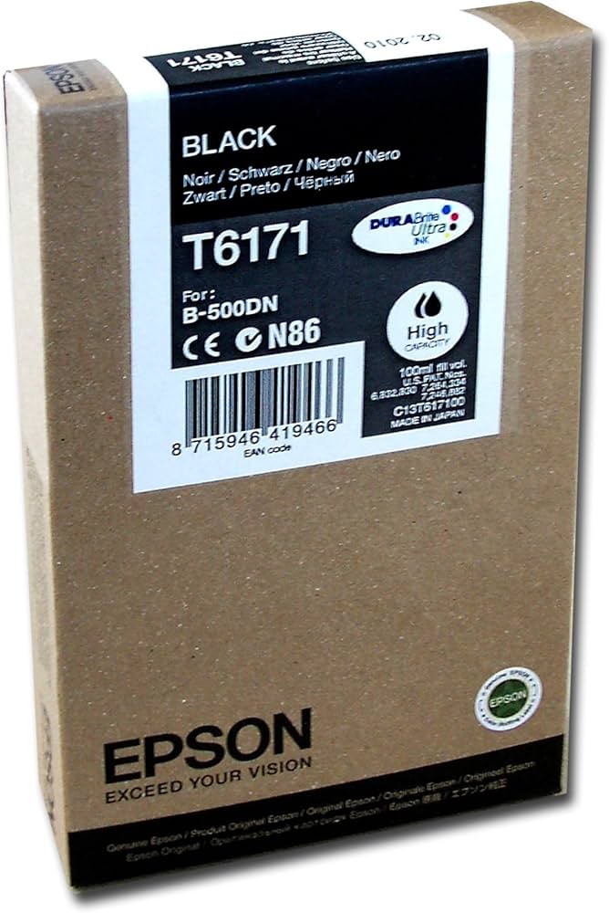 Genuine Epson T6171 110ml DURABrite Black Inkjet Cartridge, T617100